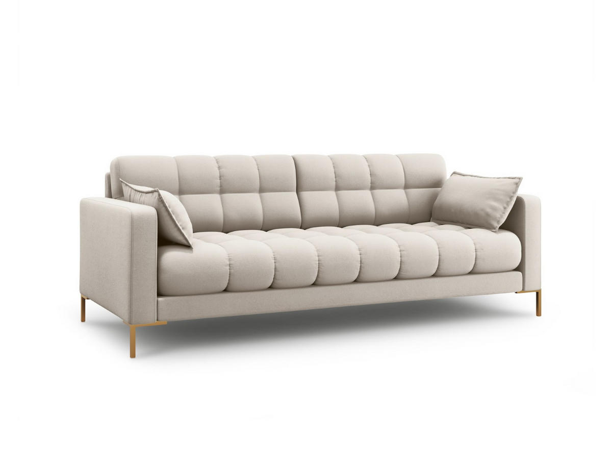 SOFA Mamaia aus strukturiertem Stoff beige 3 Sitzplätze - Beige, Textil (92/75/177cm) - Micadoni