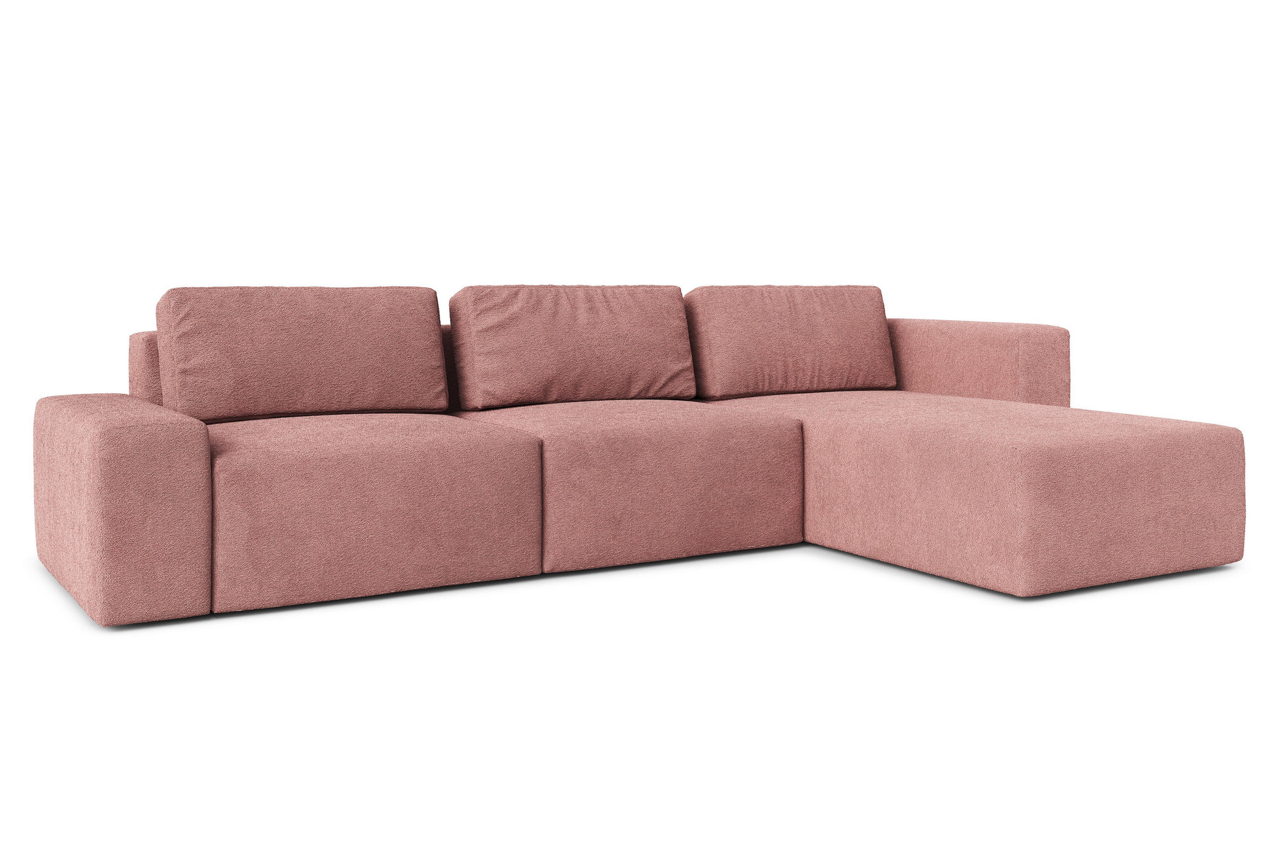 ECKSOFA L Form Arkleton Rosa 360/180/93 cm Rechts Bequem & Modern - Pink/Schwarz, Kunststoff/Textil (360/180cm) - AX Living