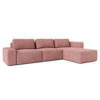 ECKSOFA L Form Arkleton Rosa 360/180/93 cm Rechts Bequem & Modern - Pink/Schwarz, Kunststoff/Textil (360/180cm) - AX Living