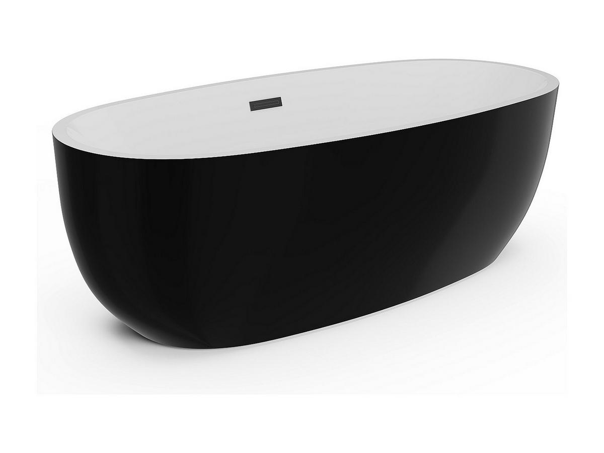 BADEWANNE - 170 cm x 80 cm - acryl - schwarz Nica - Schwarz, Kunststoff (170/58/80cm) - Vente-Unique