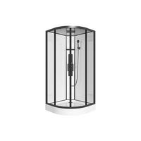 DUSCHKABINE - 90 cmcm x 90 cmcm - Glas - Schwarz, Weiß - SOLENA - Schwarz/Weiß, Glas (90/90/211cm) - Vente-Unique