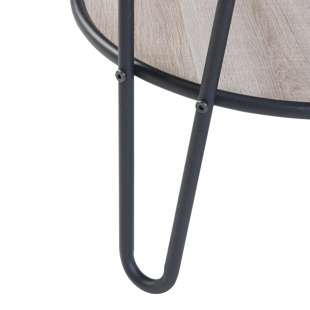 BEISTELLTISCH Ylöjärvi - Eichefarben/Schwarz, Holzwerkstoff/Metall (44/44/61cm) - [en.casa]