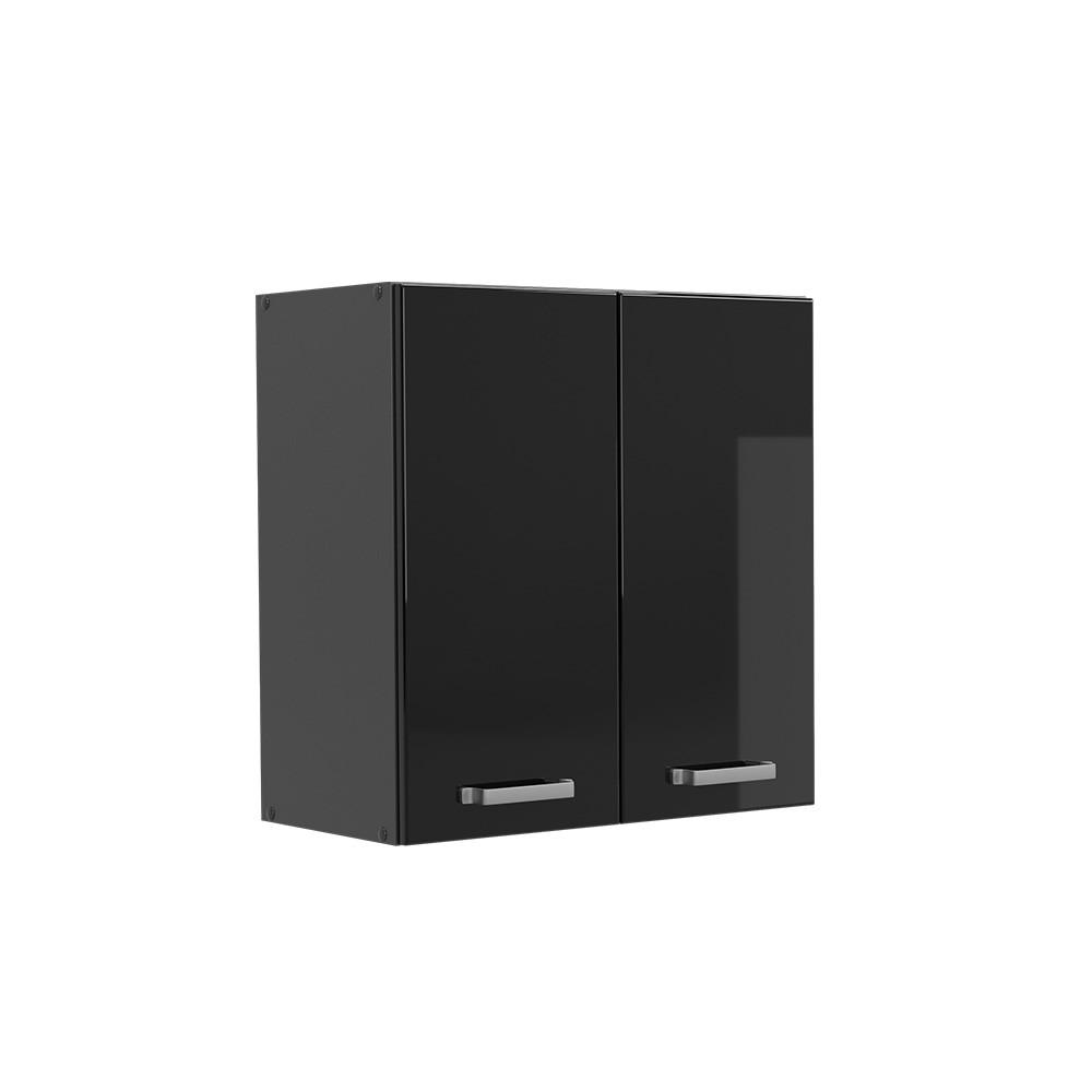 HÄNGESCHRANK R-Line Schwarz Hochglanz 60 cm - Schwarz Hochglanz/Anthrazit, Holzwerkstoff (60/60/31cm) - Vicco