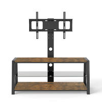 TV-STÄNDER mit 3 Ablagen für TVs 81,3-165,1 cm MDF Metall Braun - Braun, Metall (42/125/116cm) - Beauniv