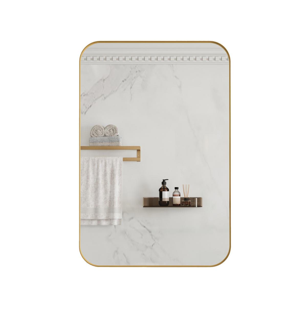 SPIEGELSCHRANK 76x51x12cm Gold mit Aufbewahrung - Wandspiegel für Badezimmer - Goldfarben, Glas (76/12/51cm) - Modfu