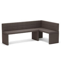 ECKBANK rechts MELVIN Webstoff, 142/196 cm Braun - Braun, Holz/Textil (142/196cm) - Idohome