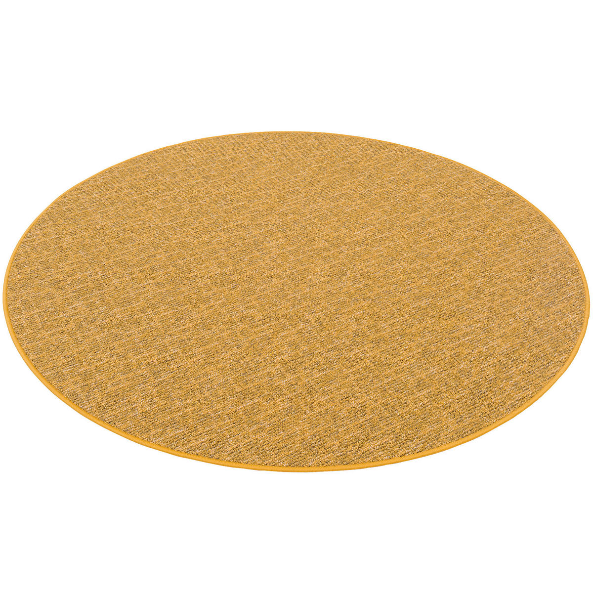SCHLINGEN DESIGNER TEPPICH NIVA RUND - Currygelb, Textil (133/133cm) - Snapstyle