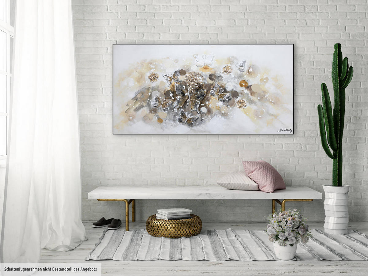 ACRYLBILD HANDGEMALT 120/60 cm - Braun/Grau, Holz/Textil (120/60cm) - KUNSTLOFT