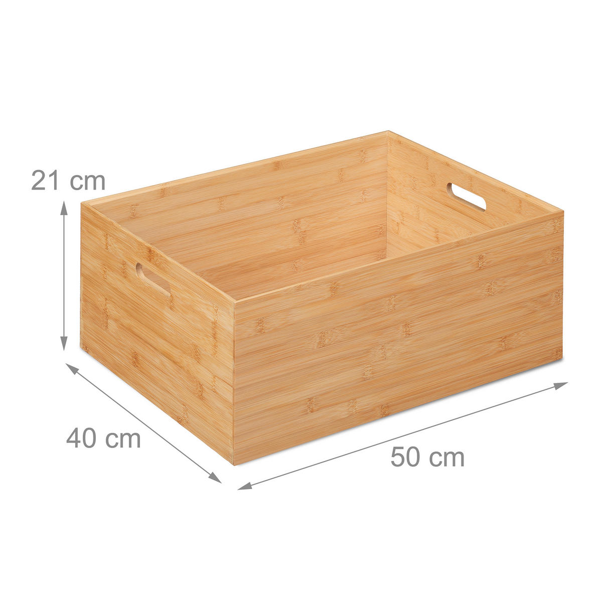 AUFBEWAHRUNGSBOX - Hellbraun, Holz (50/21/40cm) - Relaxdays