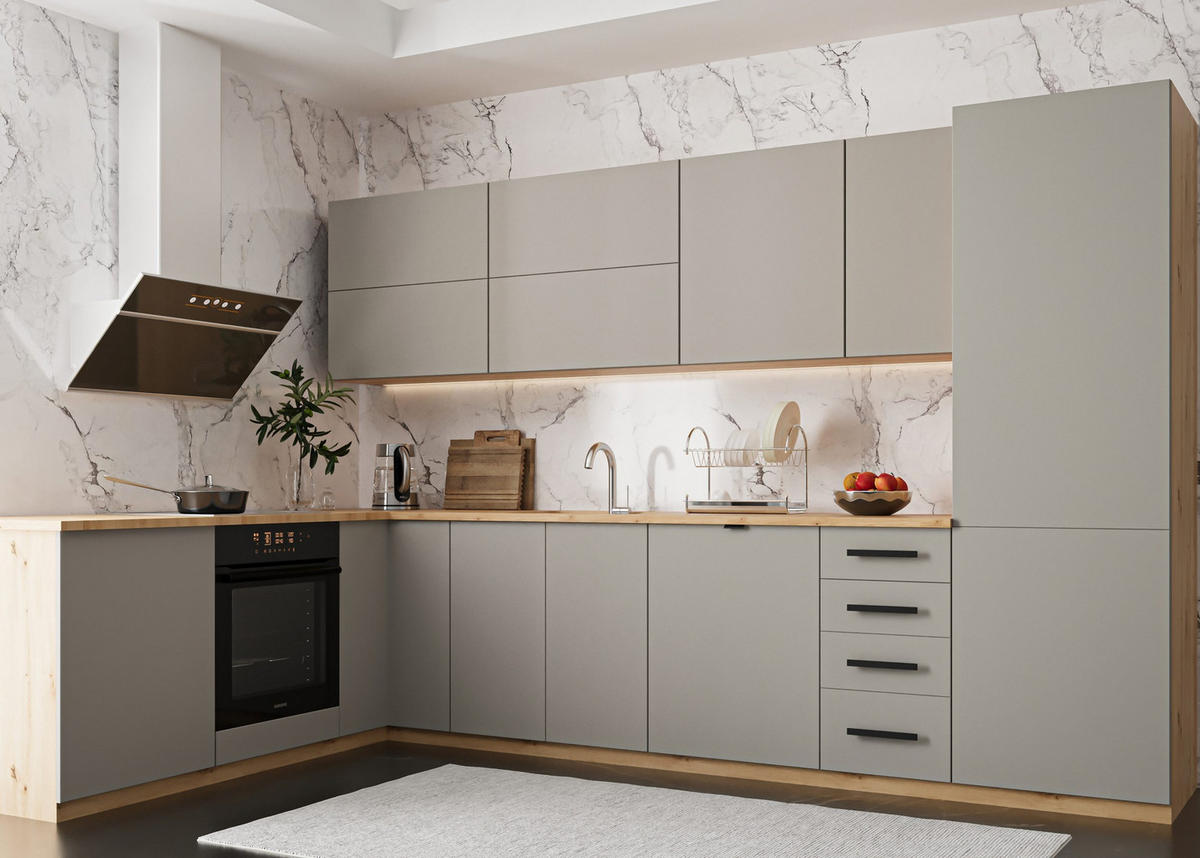 WINKELKÜCHE 330 x 210 cm Aspen K53-M330 - Beige, Holz (330/212/210cm)