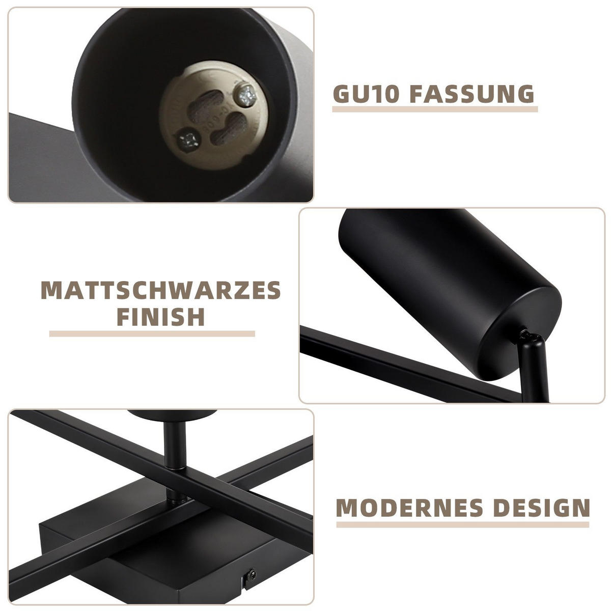 STRAHLER Berlinchen 5-flammig 77.5/57.5/21 cm - Schwarz, Metall (77.5/57.5/21cm) - Nettlife