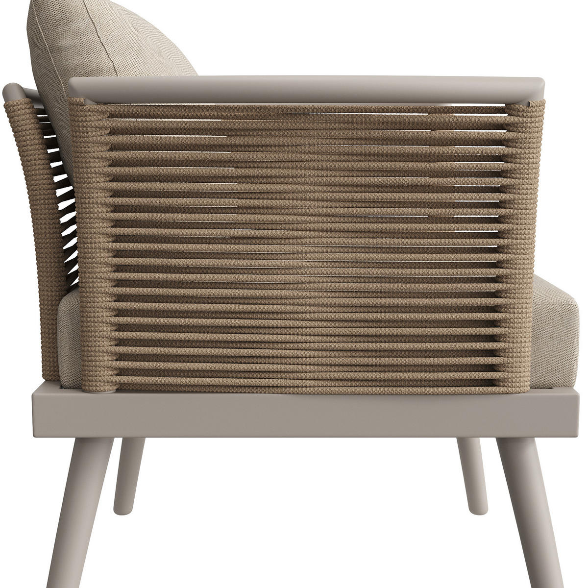 GARTENLOUNGE-SET 237/65/79 cm mit modularer L-Form, WPC-Couchtisch und waschbaren Polstern, Beige - Beige, Metall - Redom