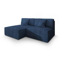 ROHOVÁ SEDAČKA FIORO modrá - šedá/modrá, dřevo/textil (204/148cm) - MASSENO