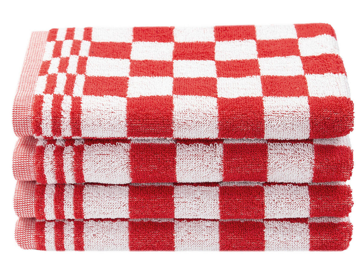 GESCHIRRTÜCHER, 4er-Set, 50x50 cm, 100% Baumwolle, Rot - Rot, Textil (50/50cm) - Zollner