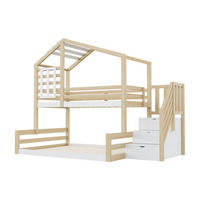 ETAGENBETT mit Stauraum in Hausform Natur 90x200 cm Holz - Naturfarben, Holz (90/200cm) - SONNENH
