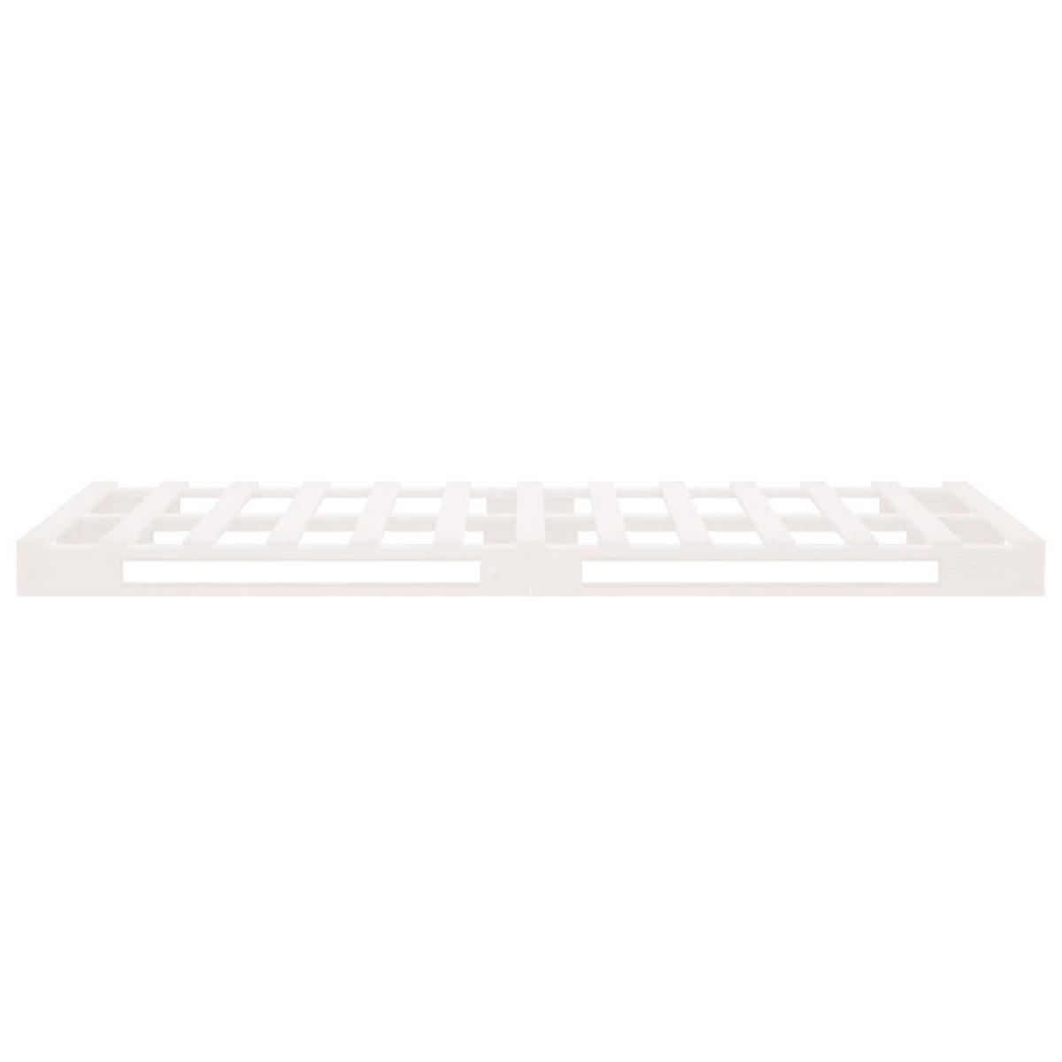 PALETTENBETT Weiss 90/200 Cm Massivholz Kiefer - Weiß, Holz (90/200cm) - vidaXL