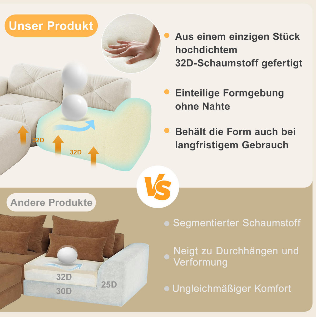 ECKSOFA 281/171/76 cm modular hellbeige aus Chenille mit flexiblem Modulsystem - Beige, Textil (171/281cm) - OKWISH