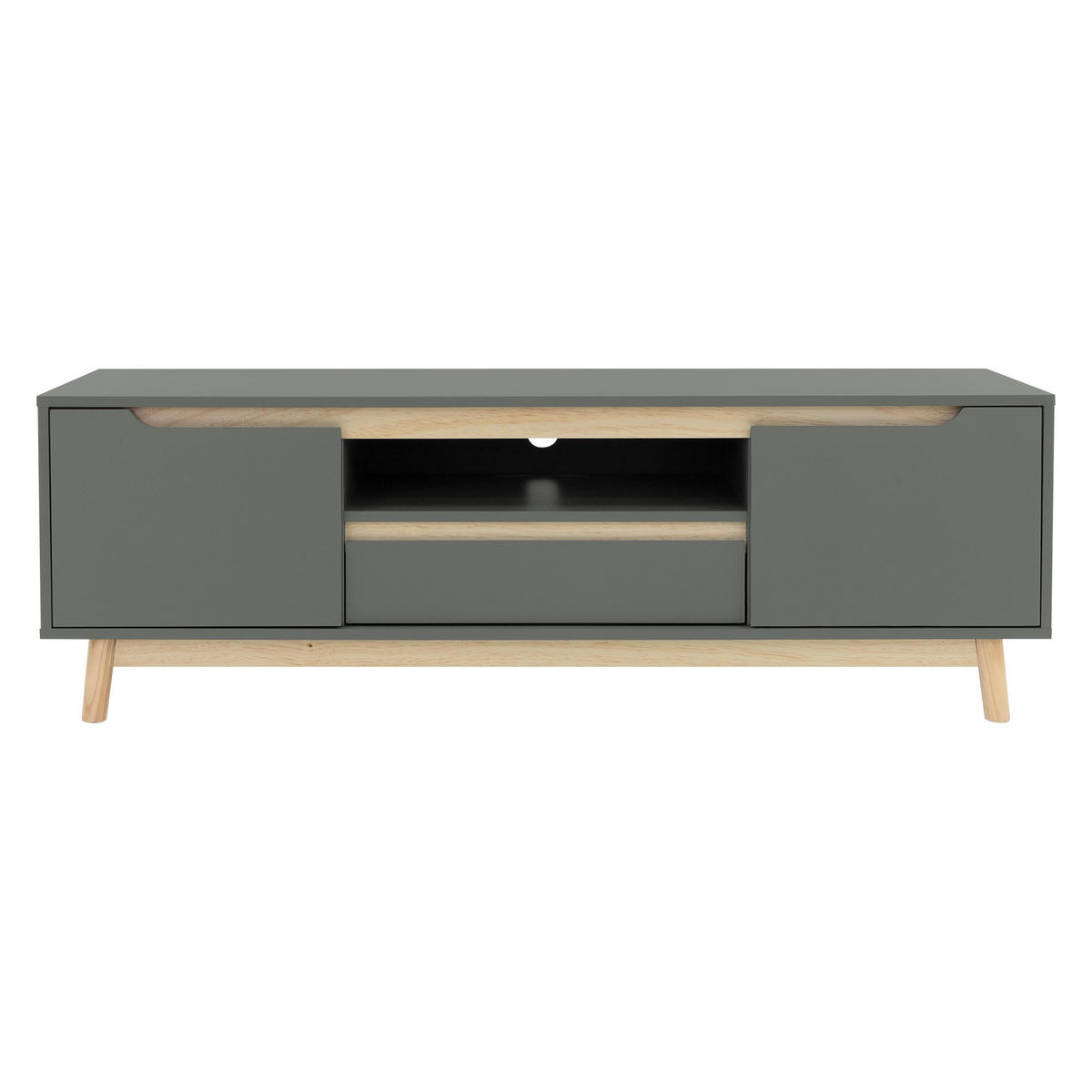 TV LOWBOARD - Grau, Holz (40/46/140cm) - ML-DESIGN