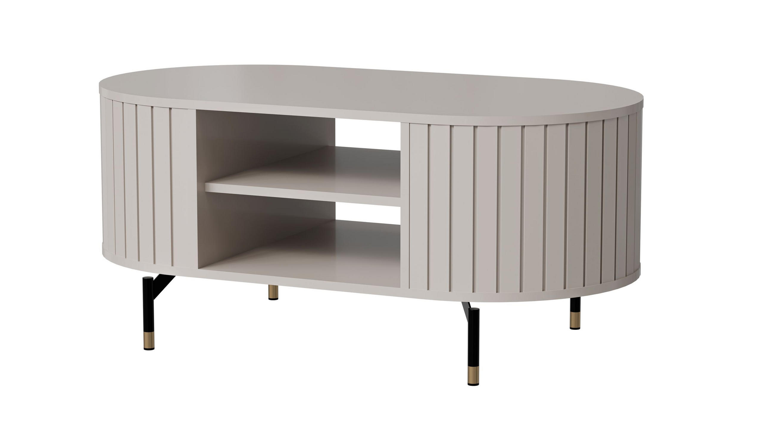 COUCHTISCH Oval Cashmere 104/56/47 cm - Beige, Holzwerkstoff (56/104/47cm) - designimpex