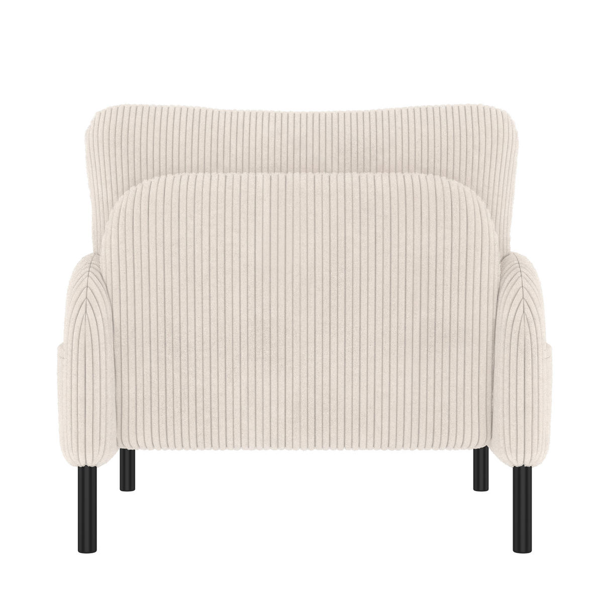 SESSEL Cord Beige mit Seitentasche - Beige, Textil/Metall (67/79/75cm) - WISHDOR