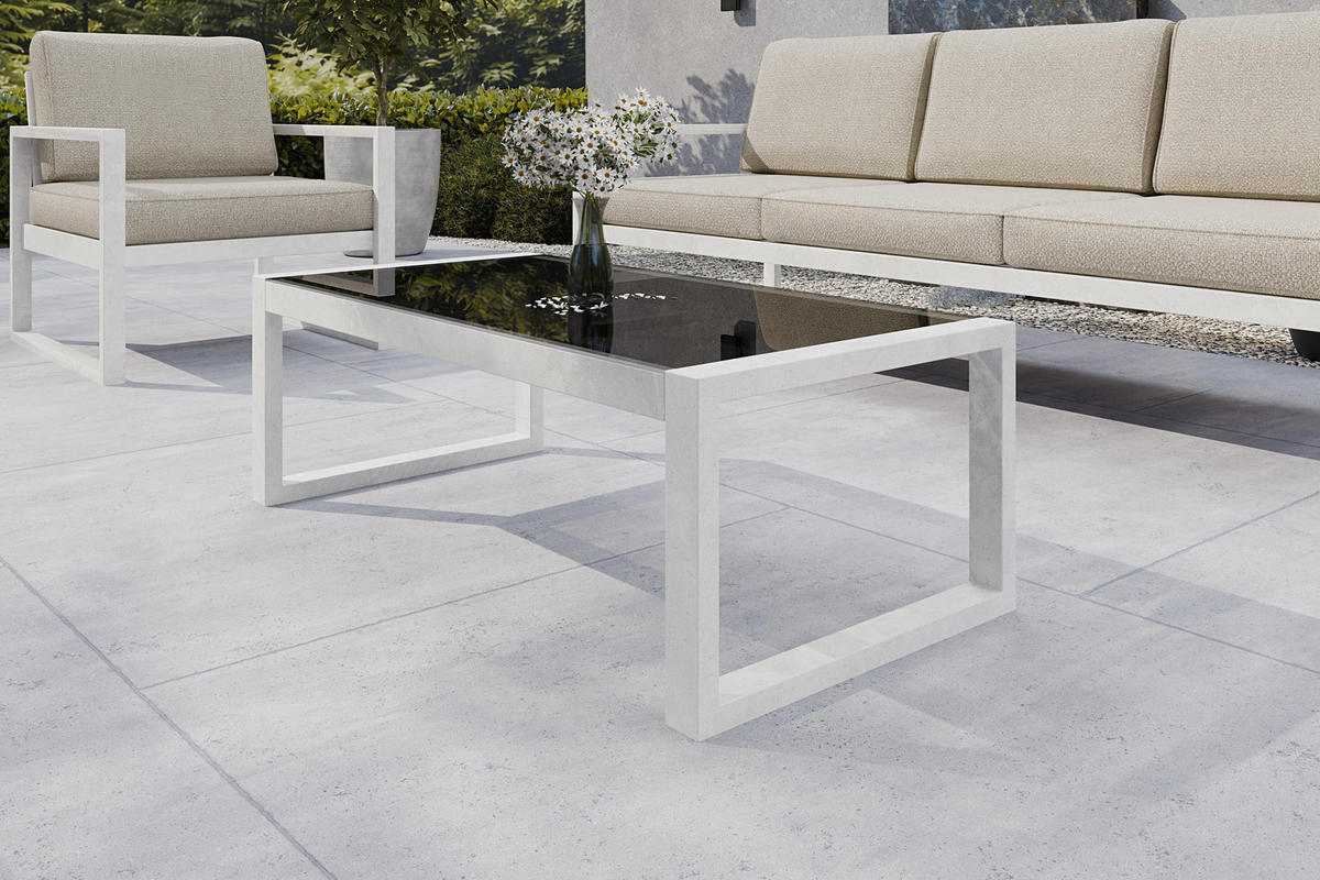 GARTENTISCH 110cm Madera, weiß - Weiß, Kunststoff/Metall (55/110/43cm) - Margaret Hadas24
