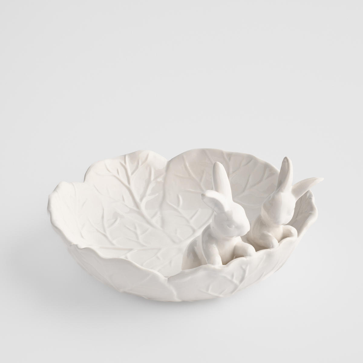 SERVIERSCHÜSSEL Whitebunno - Weiß, Stein (23/25/13cm) - home&you