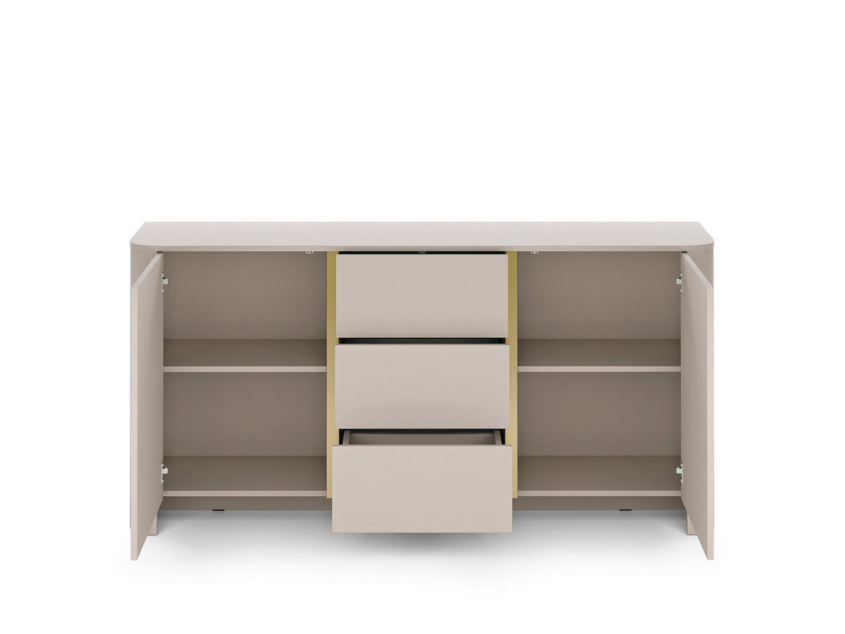 SIDEBOARD, Kaschmir, 168 x 39 x 84 cm | Modernes Möbelstück mit abgerundeten Kanten - Beige, Holzwerkstoff (168/84/39cm) - 3XE LIVING