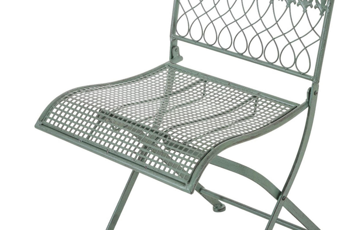 GARTENKLAPPSTUHL 2er Set Metall Antik-Grün - Grün, Metall (41/91/50cm) - CLP