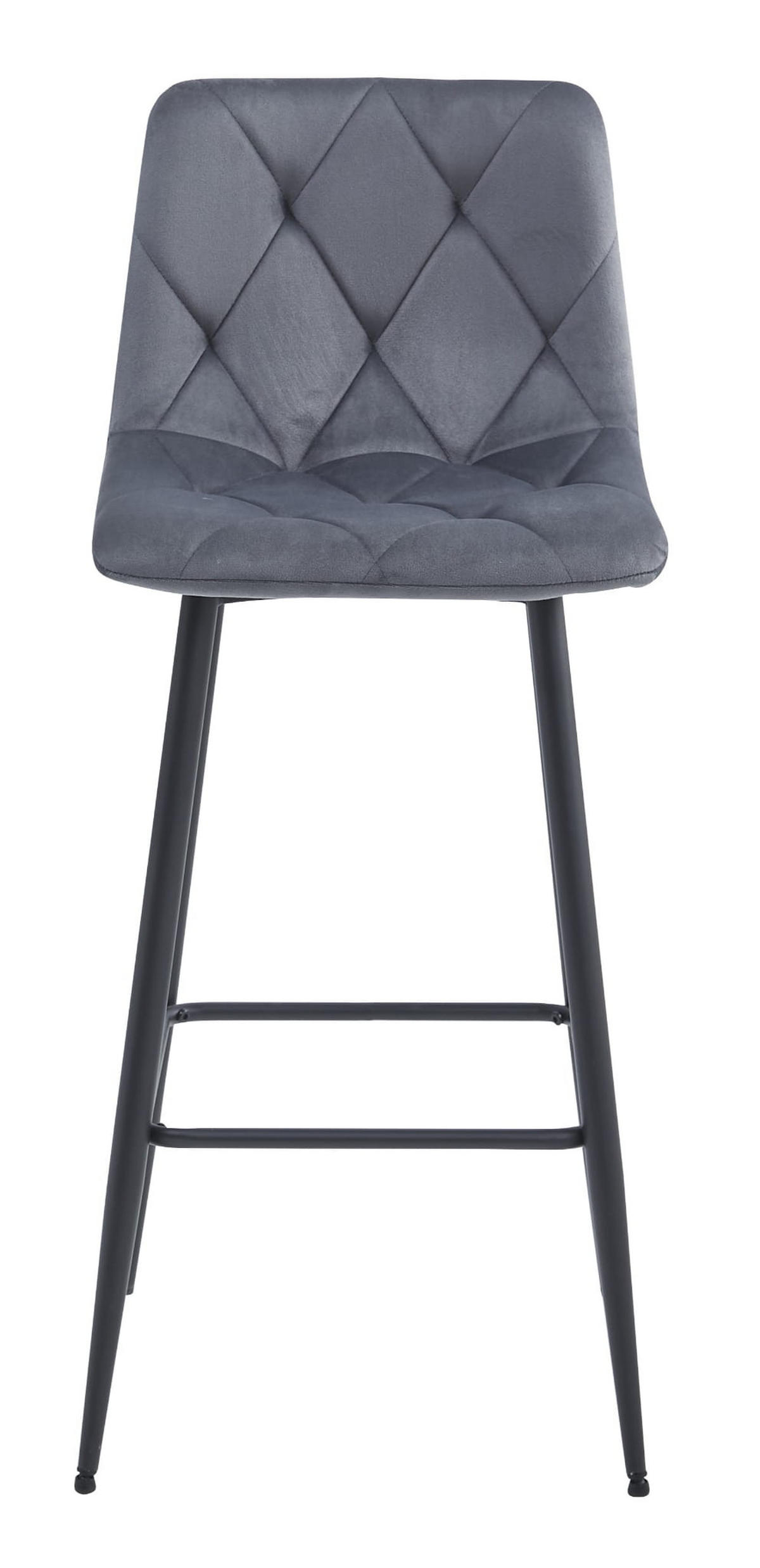 BARHOCKER 3-er Set KODA dunkelgrauer Sitz, schwarze Basis - Dunkelgrau/Schwarz, Textil (43.5/104/32.5cm) - Valora