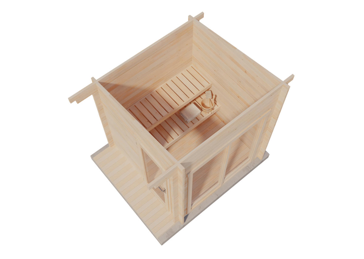 GARTENSAUNA Holz Lizzy XS - Naturfarben, Holz (278/261/228cm) - FinnTherm