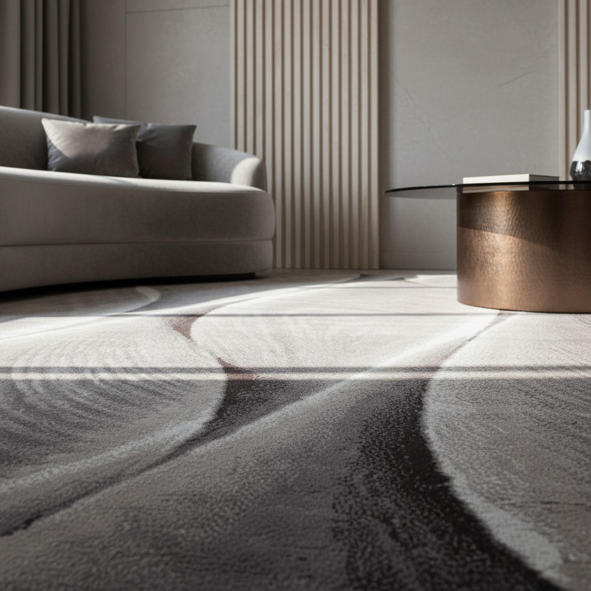 KURZFLORTEPPICH DRAU, mit Farbverlauf, Braun, 200 x 290 cm - Braun, Textil (290/200cm) - KADIMA DESIGN