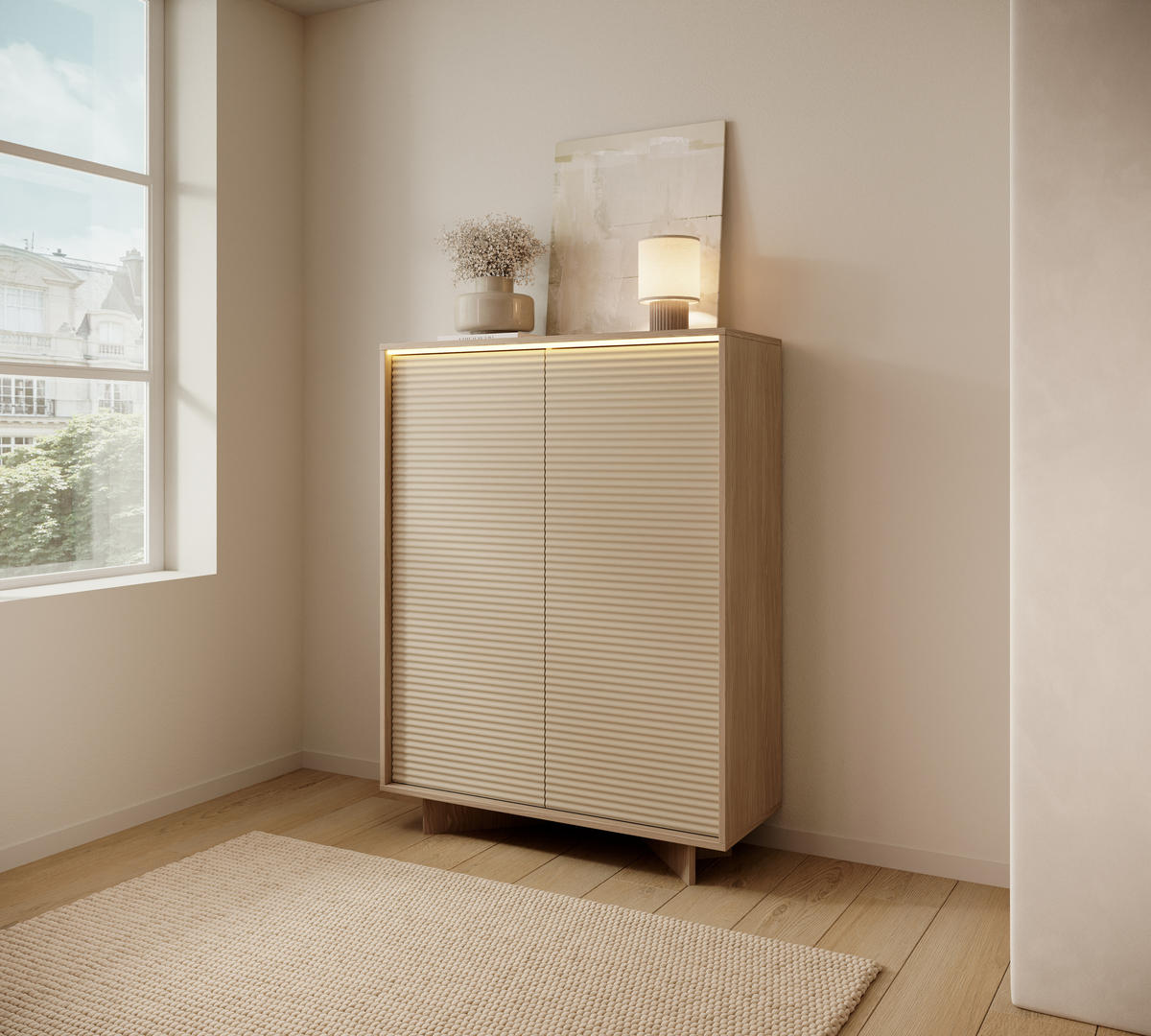 KOMMODE: Naturbolivar, 103,9 x 138,4 x 40 cm - Eichefarben, Holzwerkstoff (103.9/138.4/40cm) - 3XE LIVING