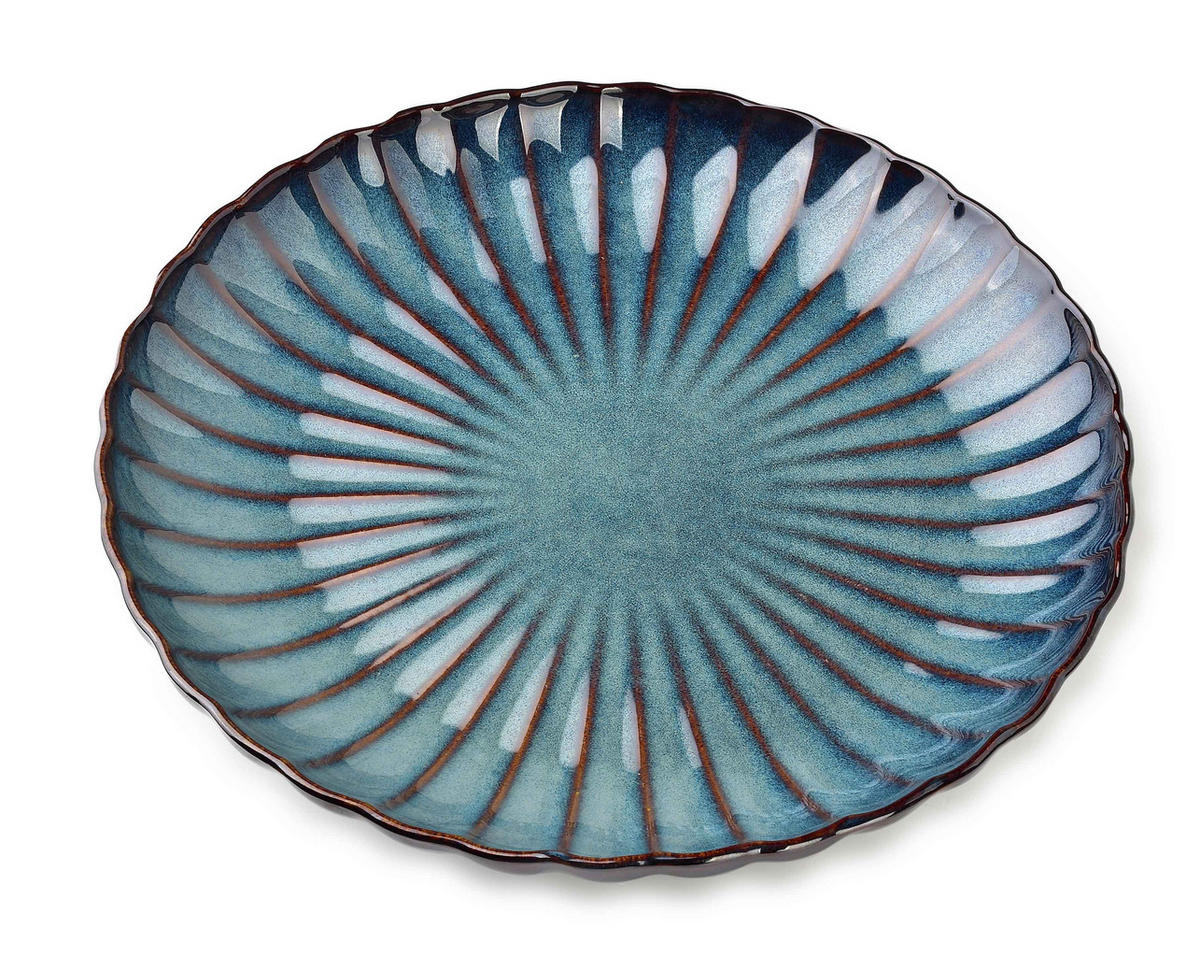 DINNERTELLER Evie Blau 27/27/4 cm Keramik - Blau, Keramik (27cm) - Mondex