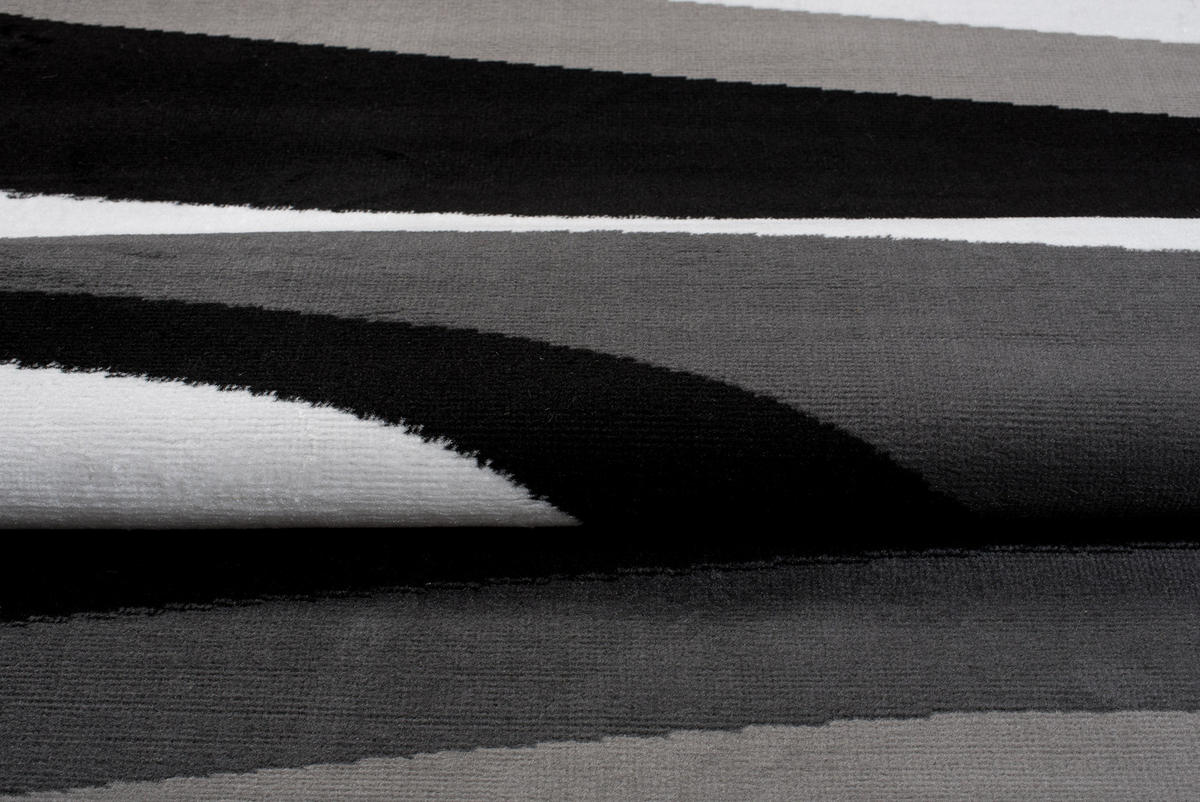 TEPPICH MAYA Schwarz Streifen Gestreift 250/350 cm - Schwarz, Textil (250/350cm) - Tapiso