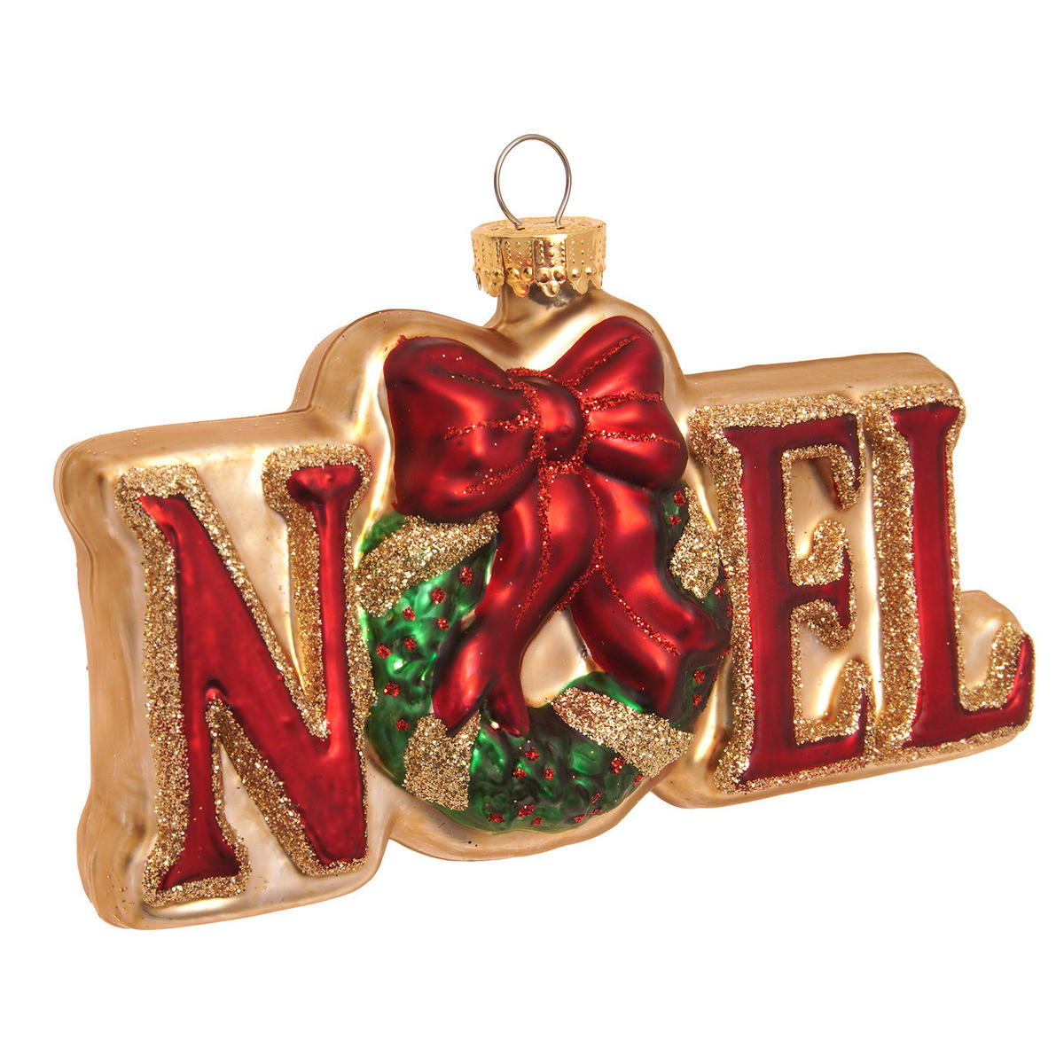 CHRISTBAUMSCHMUCK Noel-Aufhänger Goldfarbig 11cm (Glas / 1 Stk.) - Goldfarben, Glas (4/7/11cm) - Krebs Glas Lauscha