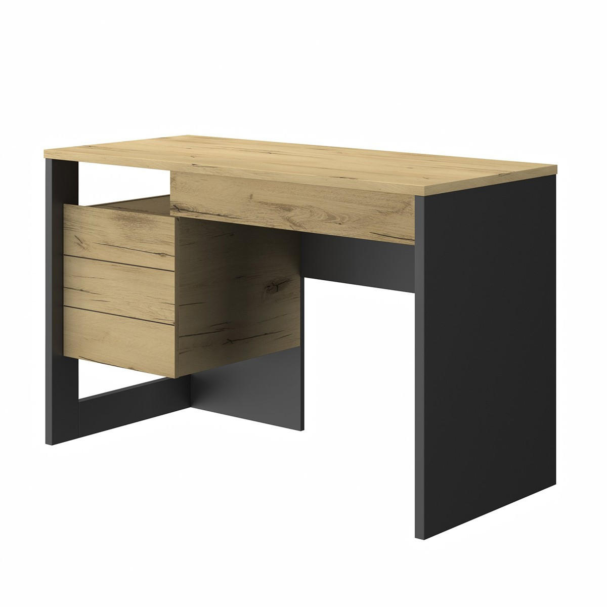 BÜRO aus Eichenholz Helvezia Russel - Französische Herstellung - 119/54/75 cm - Apfelbaumfarben, Holzwerkstoff (119/54/75cm) - Calicosy