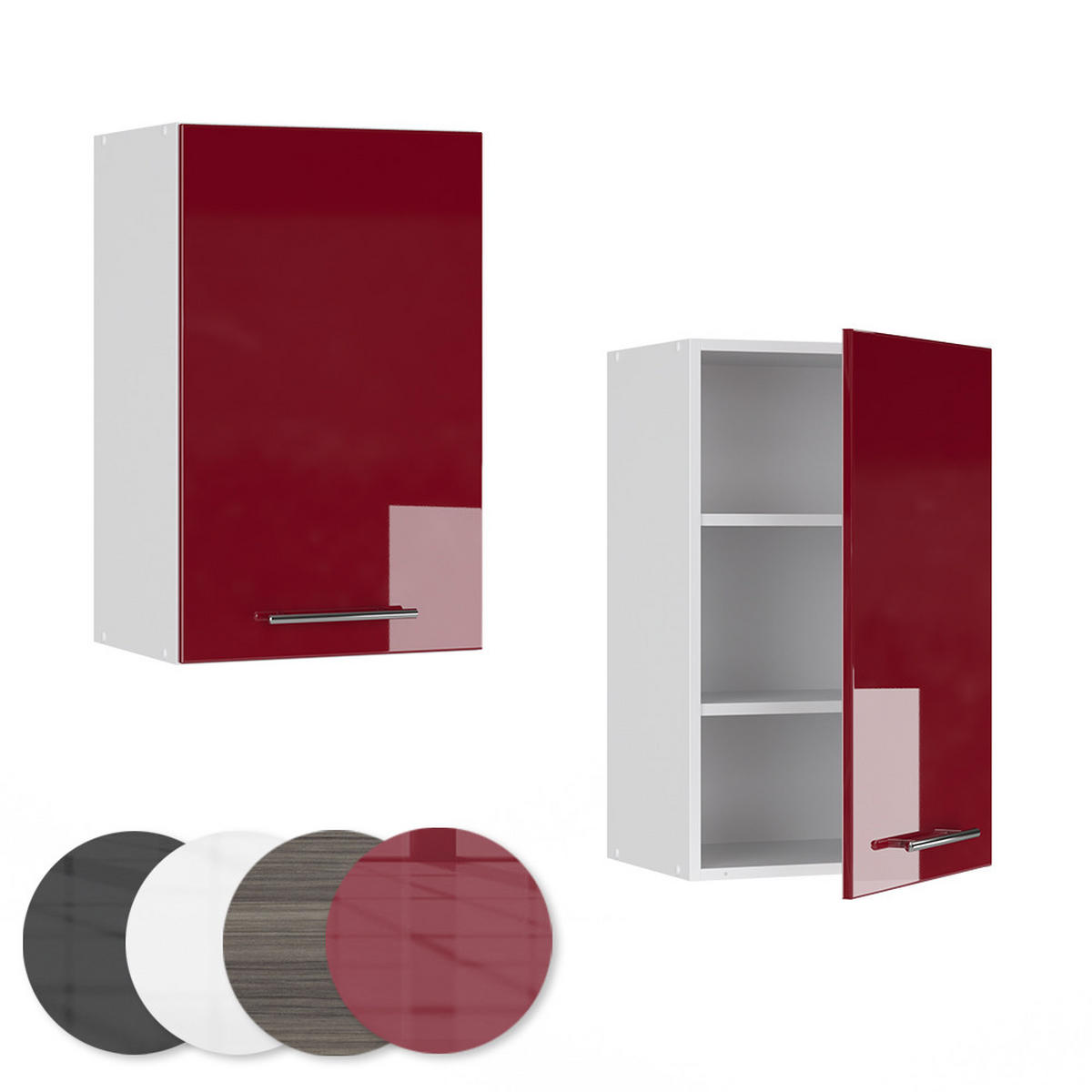 HÄNGESCHRANK Fame-Line Bordeaux Hochglanz 45 cm - Bordeaux/Weiß, Holzwerkstoff (45/72/34.1cm) - Vicco