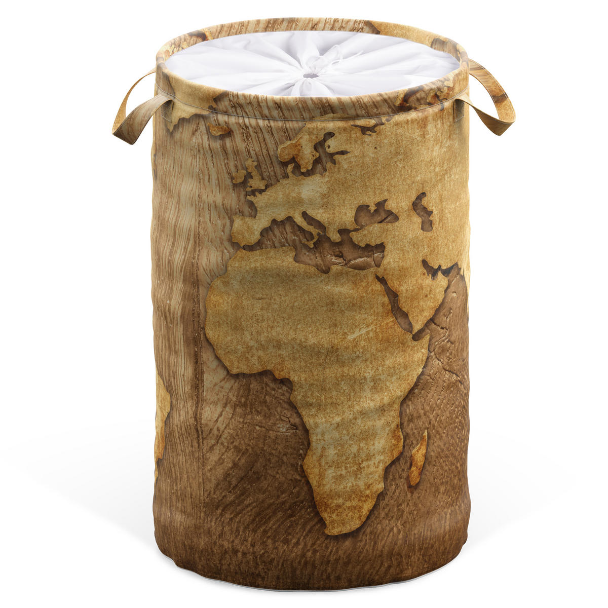 WÄSCHEKORB World Map - Braun, Textil (37/55/55cm) - Sanilo
