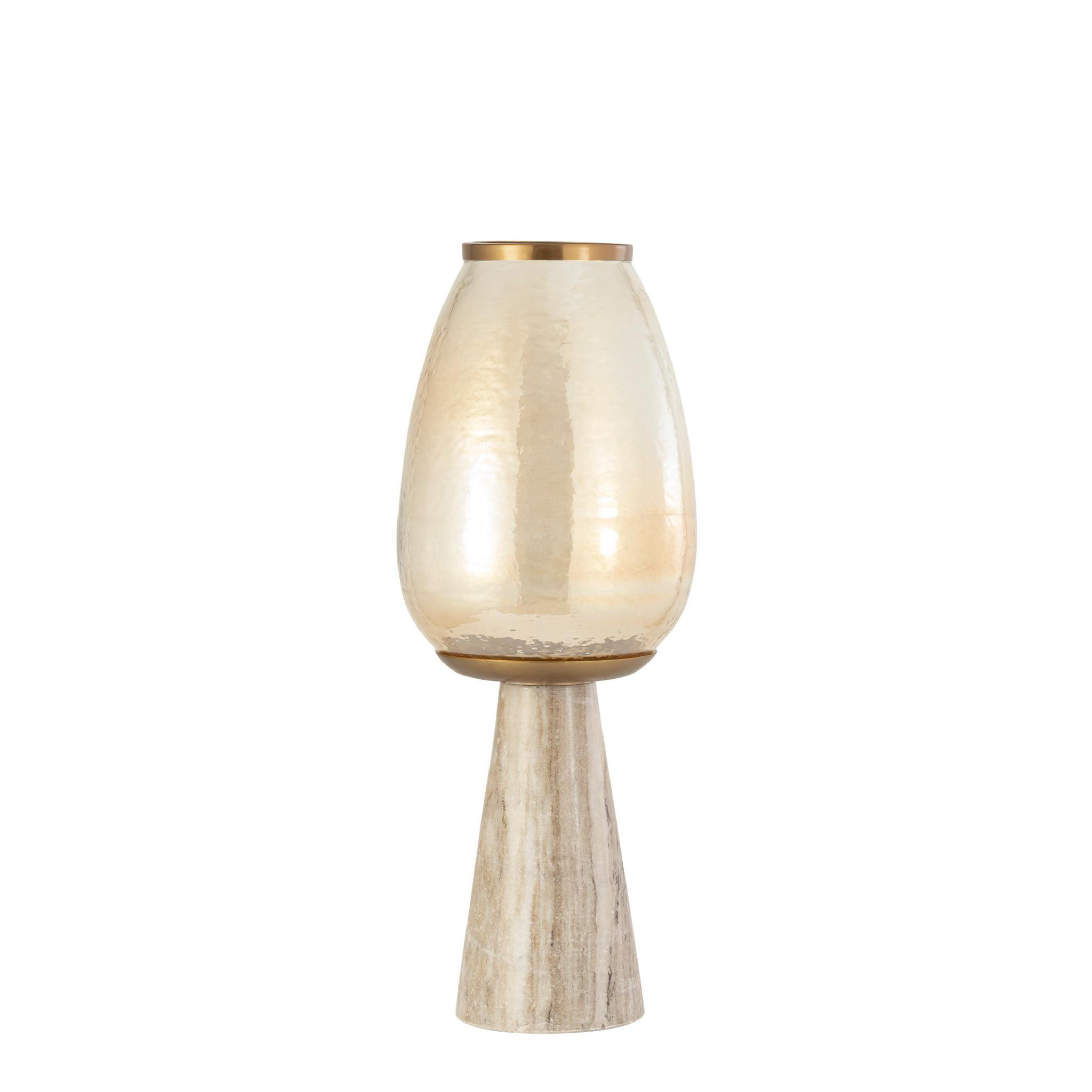 WINDLICHT Berdand Weiß 22/22/59cm - Weiß, Glas (22/59/22cm) - PTMD Collection