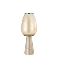 WINDLICHT Berdand Weiß 22/22/59cm - Weiß, Glas (22/59/22cm) - PTMD Collection