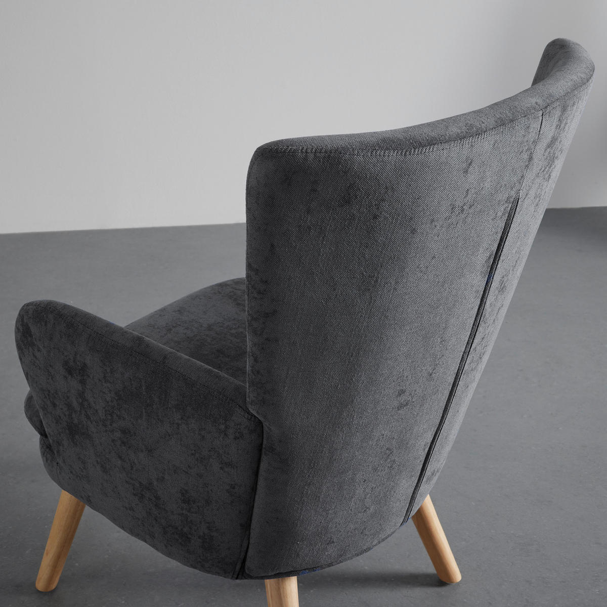 SESSEL Stanka Grau Webstoff - Grau, Holz (67/91/72cm) - Bessagi Home