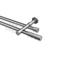 INNENLAUF-GARDINENSTANGEN-SET Prestige Elanto 240 cm (geteilt in 2 x 120 cm), 2-läufig, 20 mm Ø Chrom - Chromfarben, Metall (240cm) - INTERDECO