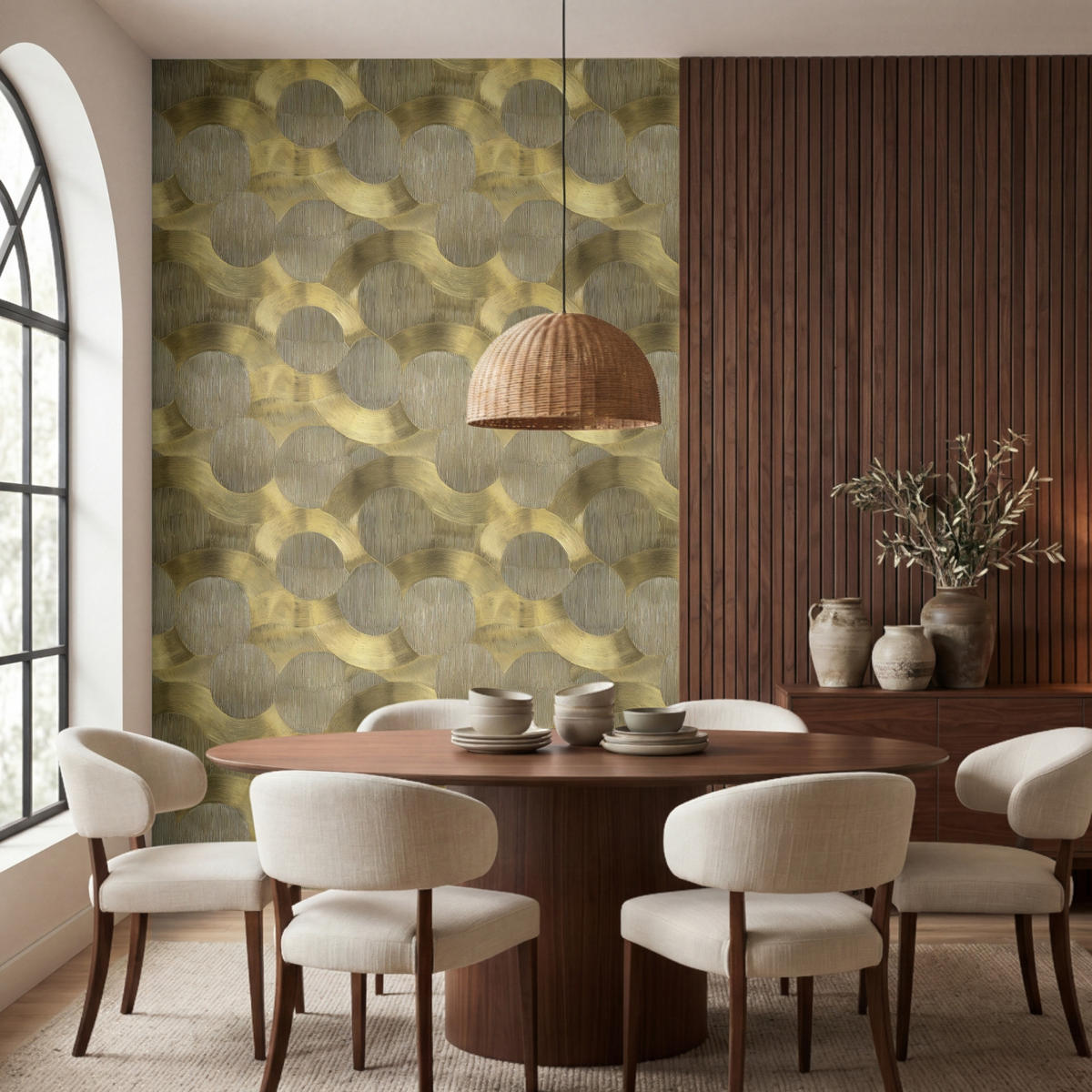 TAPETE - Modern - Geometrisch - Gold - 200x300 cm - Goldfarben, Papier (200/300cm) - OnlyWow