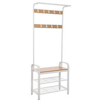 GARDEROBENSTÄNDER mit Regalen für Schuhe - H183 cm - Weiß, Holzwerkstoff (33.7/183/72cm) - Calicosy