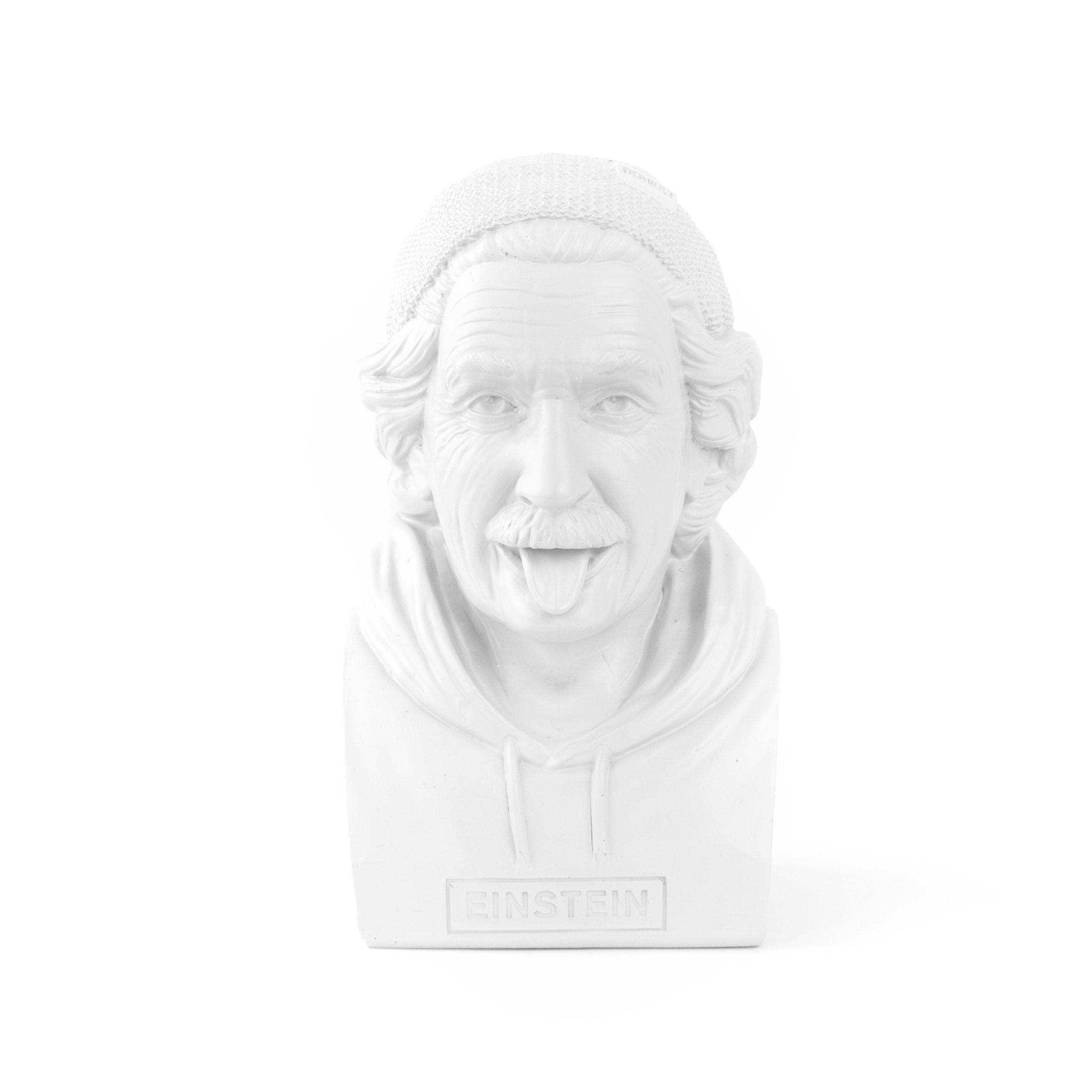 SPARDOSE Historic Hipster Einstein, Polyresin, Weiß, 8 x 9 x 14.5 cm - Weiß, Kunststoff (8/14.5/9cm) - Donkey Products