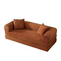 SCHLAFSOFA DE-34902 Tatami-Stil mit Bettfunktion Terrakotta - Terracotta, Textil (89/59/195cm) - ComfortXL
