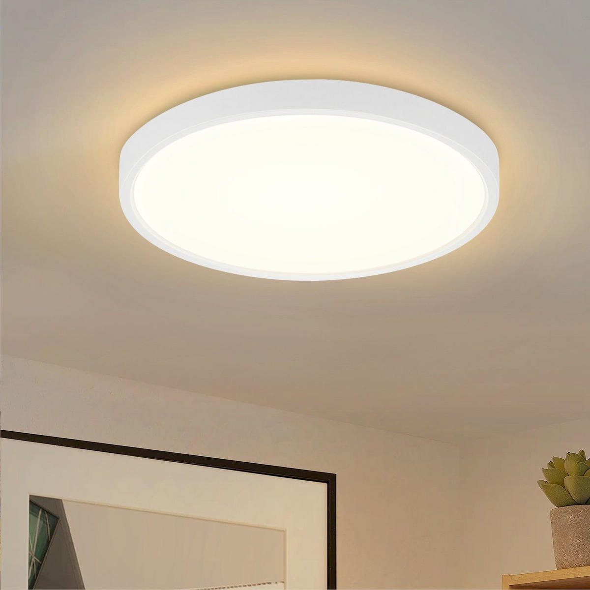 LED-DECKENLEUCHTE Berlin 22 cm - Weiß, Kunststoff (22/22/2.5cm) - Nettlife