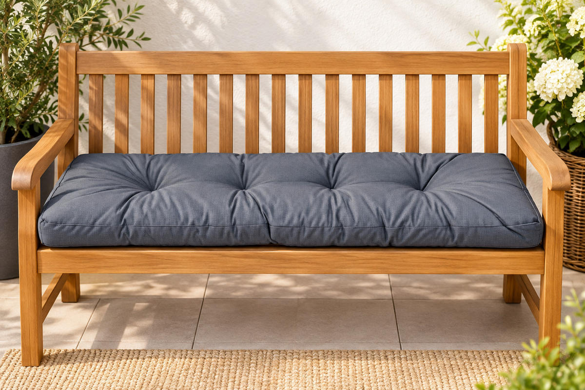 BANKAUFLAGE Sitzkissen Anthrazit 120x40 cm Outdoor Indoor - Anthrazit, Textil (120/40/17cm) - TiborTex