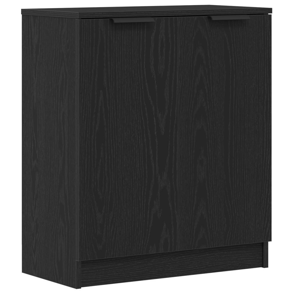 SIDEBOARD Schwarz Eichen-Optik 60/30/70 Cm Holzwerkstoff - Schwarz, Holzwerkstoff (30/70/60cm) - vidaXL