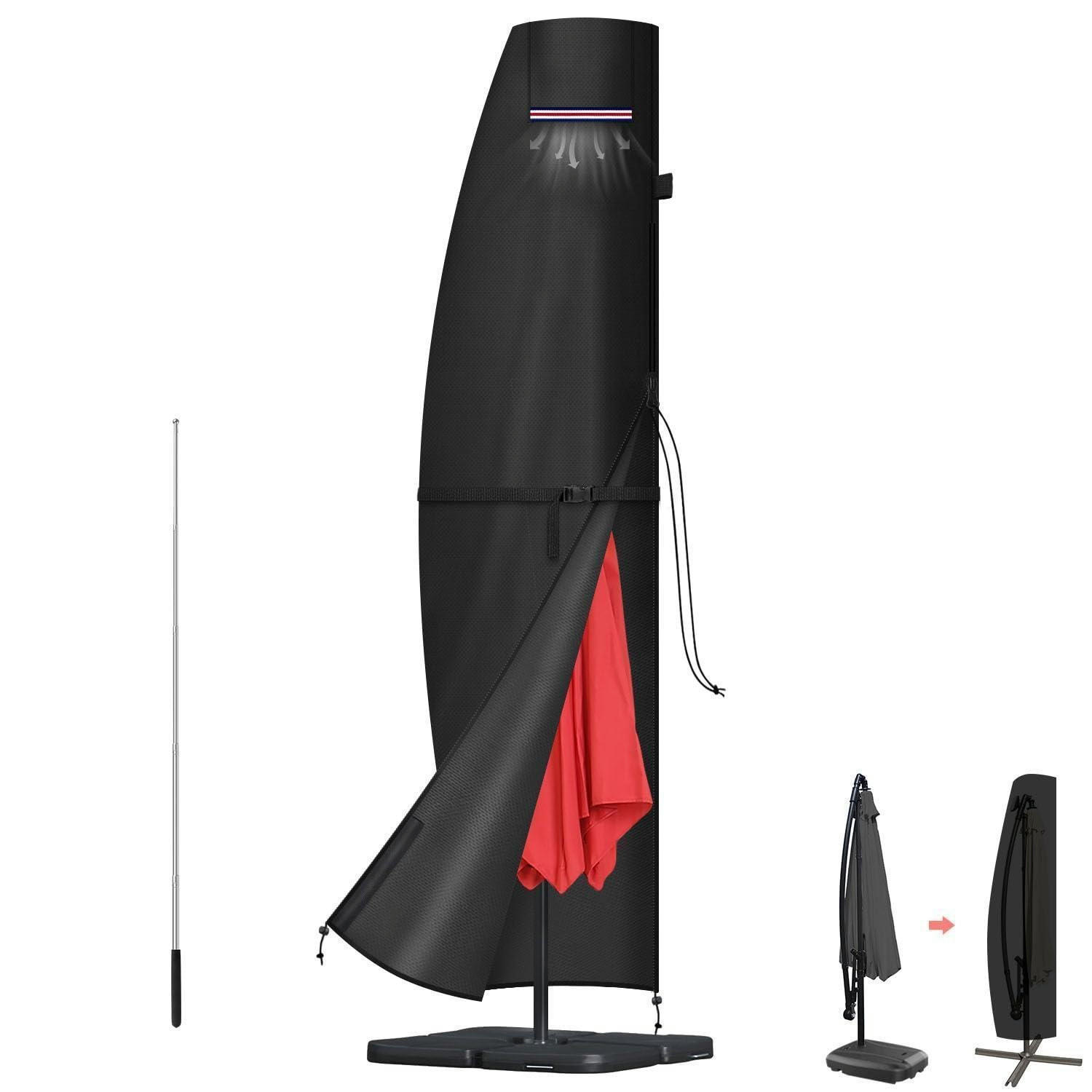 AMPELSCHIRM Schutzhülle 240 cm mit Stab - Schwarz, Kunststoff (1/1/1cm)